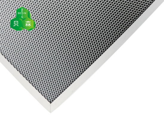 蘇州貝森斜孔鋁蜂窩芯基材光觸媒高效催化網